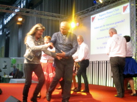 Auf der Baden Messe mit sponatnerTanzeinlage der Moderation Auf der Baden Messe mit sponatnerTanzeinlage der Moderation